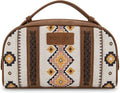 Montana West Wrangler Makeup Bag Travel Cosmetic Bag Small Western Make Up Pouch Portable Toiletry Bag for Women Organizer for Toiletries Accessories, Travel Essentials,Aztec,WG-MB-2203-190-WT
