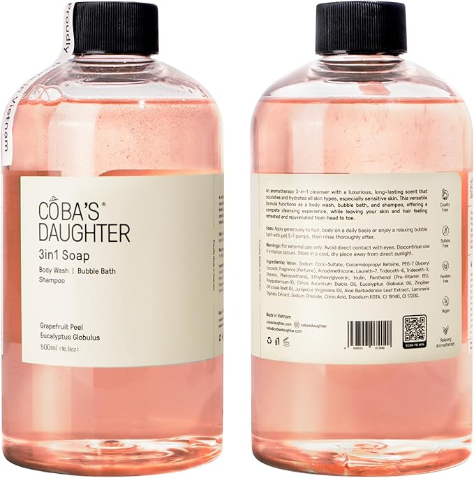 COBA'S DAUGHTER 3-in-1 Soap | Bubble Bath, Body Wash & Hand Wash 16.9oz