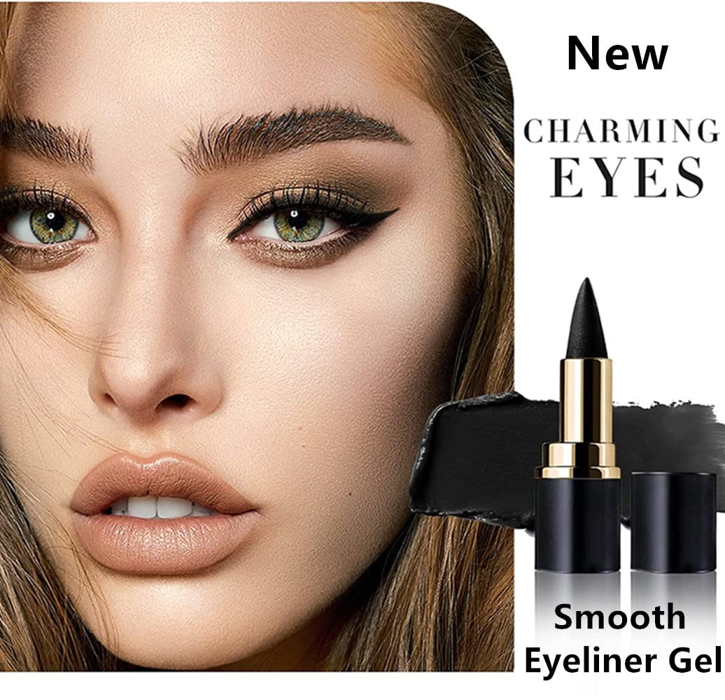 Go Ho Black and Brown Gel Eyeliner Stick,Black Eye Liner Halloween Makeup, Soft and Smooth Eyeliner Makeup for Women,Easy Apply and Remove