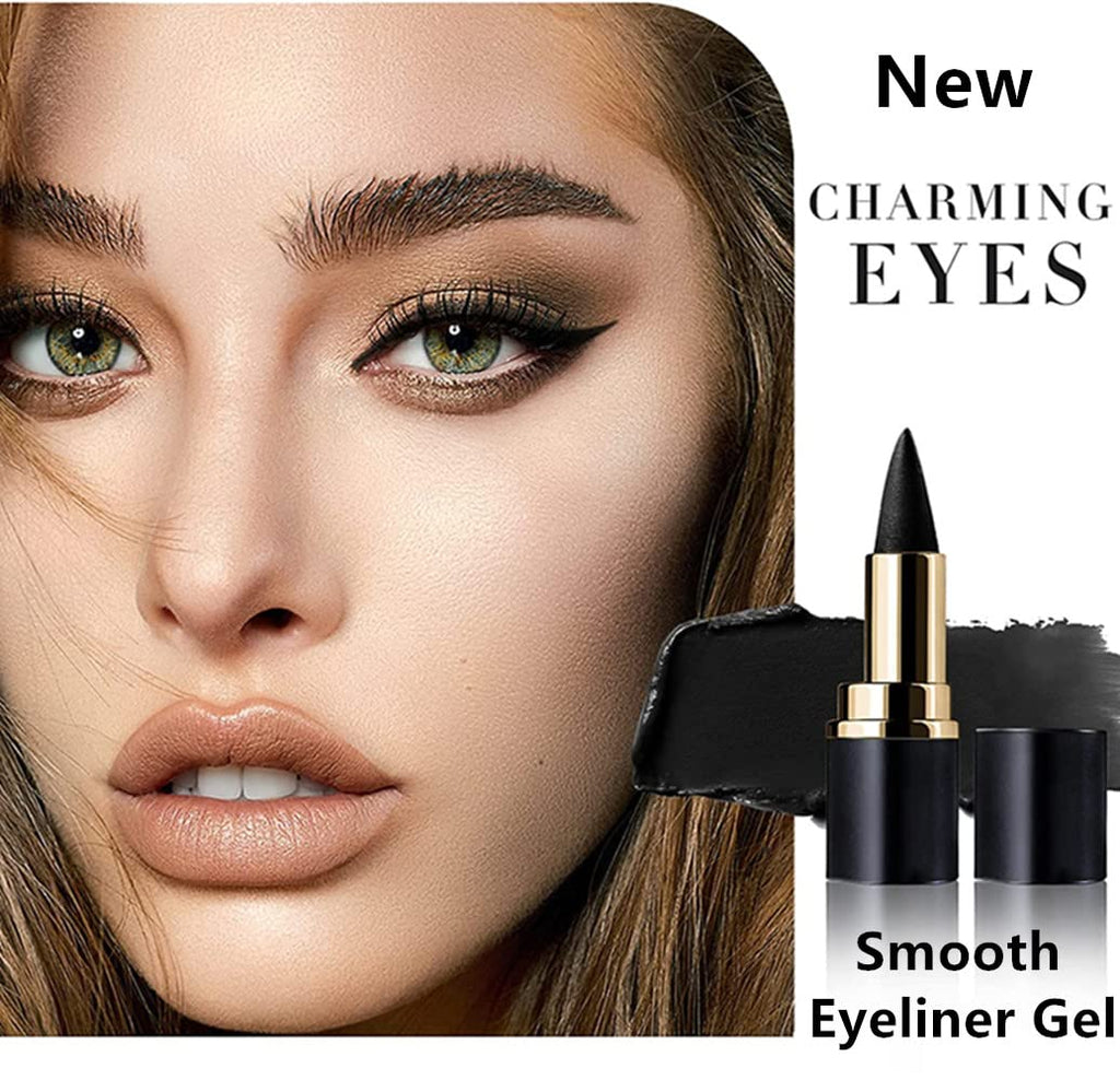 Go Ho Black and Brown Gel Eyeliner Stick,Black Eye Liner Halloween Makeup, Soft and Smooth Eyeliner Makeup for Women,Easy Apply and Remove