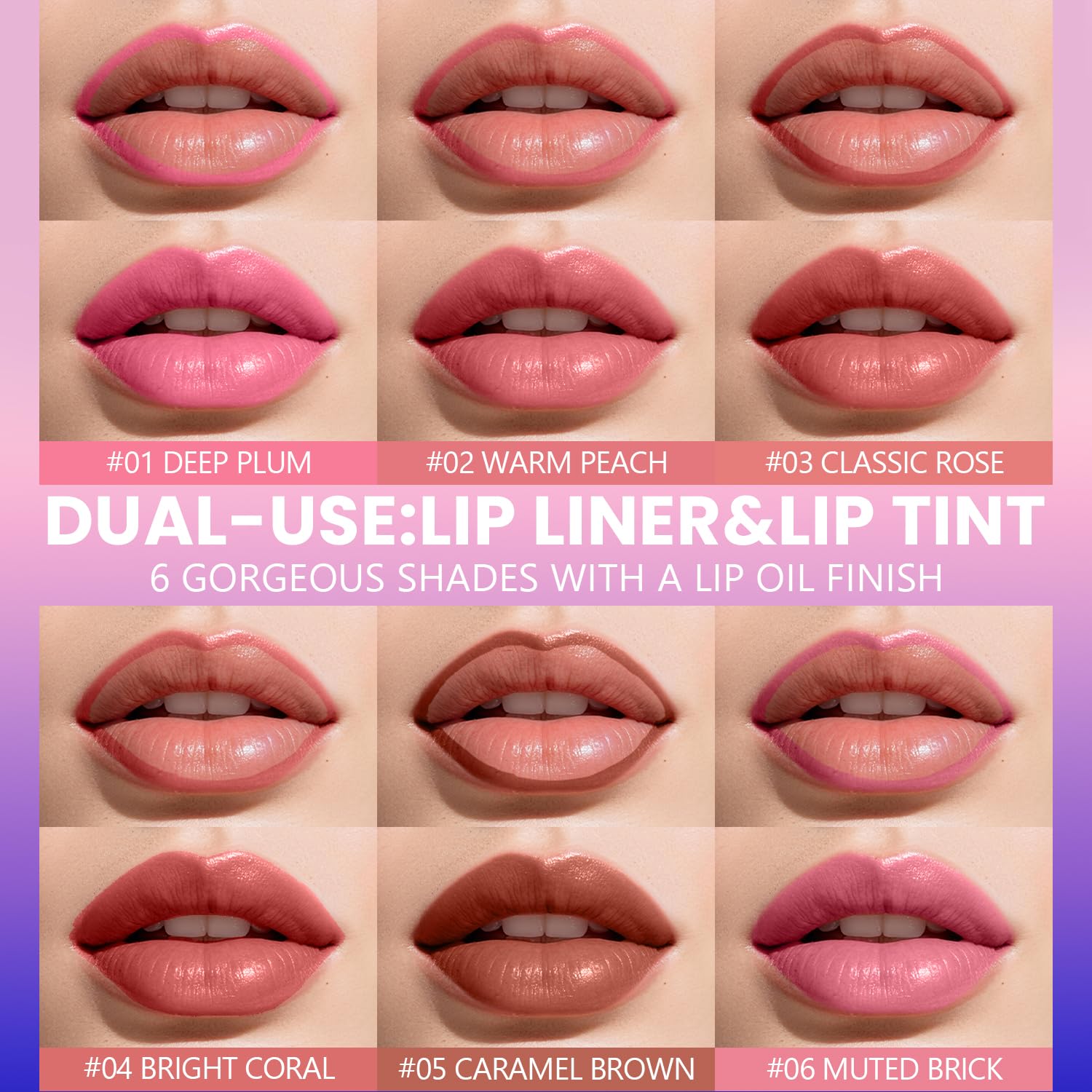 Jolilab Lip Stain Masque,Wipe Off Lip Tint,Waterproof,Transfer proof,Highly Pigmented,Ultra Long Lasting Lip Stain Peel off Makeup With Matte finish for All-day Wear.(#04+#05+#6)
