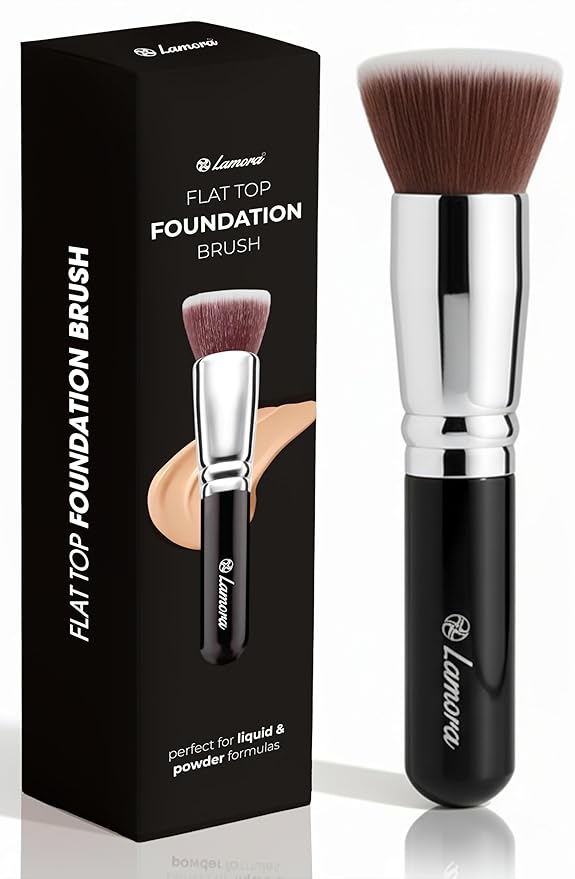 Lamora Flat Top Kabuki Foundation Brush - Liquid Cream Powder Face Brush