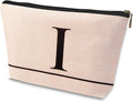 HDYHDY Letter A-Z Initial Personalized Makeup Bags, Birthday Gifts for Women, Monogrammed Gifts for Women Mom Sister Best Friend Bride Bridesmaid, Mothers Day, Christmas, Small Travel Cosmetic Bag (I)