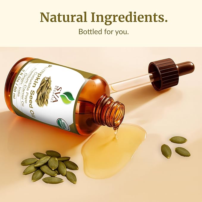 SVA Organic Pumpkin Seed Carrier Oil with Dropper, 2 Fl Oz (60 ml)