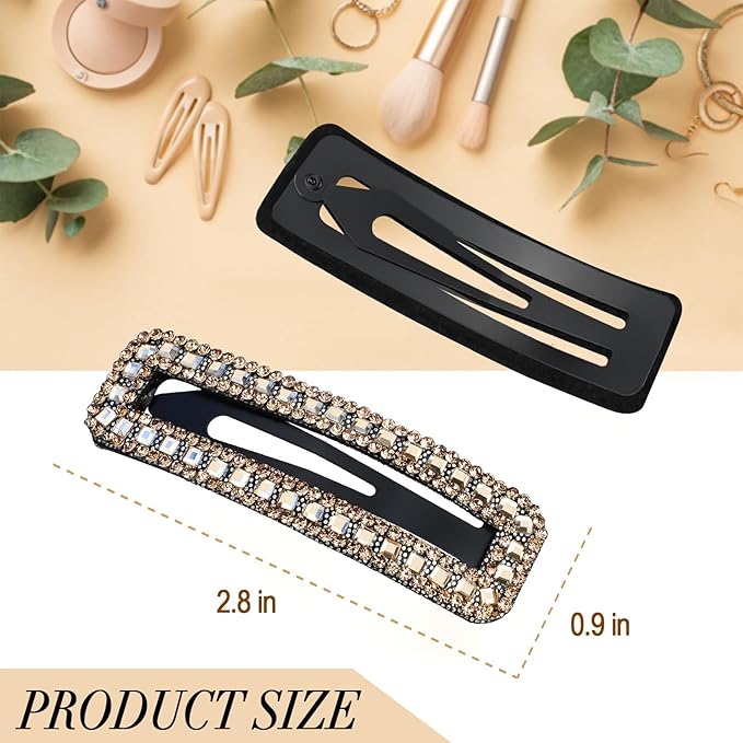 Kanprincess Rhinestone and Crystal Hair Clips 2-Pack, Sparkly Barrettes & Elegant Bling Accessories for Women & Girls(Set6)