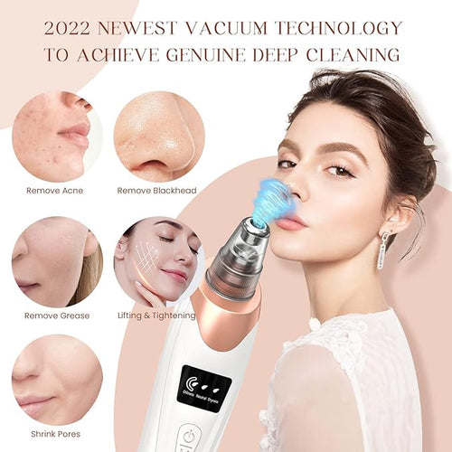2026 Blackhead Remover Pore Vacuum,Facial Pore Cleaner-5 Suction Power,5 Probes,USB Rechargeable Blackhead Vacuum Kit Electric Pore Vacuum Tool for Adult
