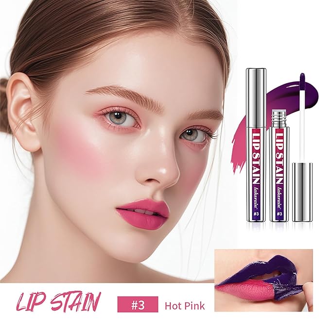 Aseawave 3Pcs Peel Off Lip Liner Lipstick Makeup, Pink Peel Off Lipgloss for Women Magic Lipstick 24 Hours Original Lip Liner Makeup Stain (#D, 1 Count (Pack of 3))