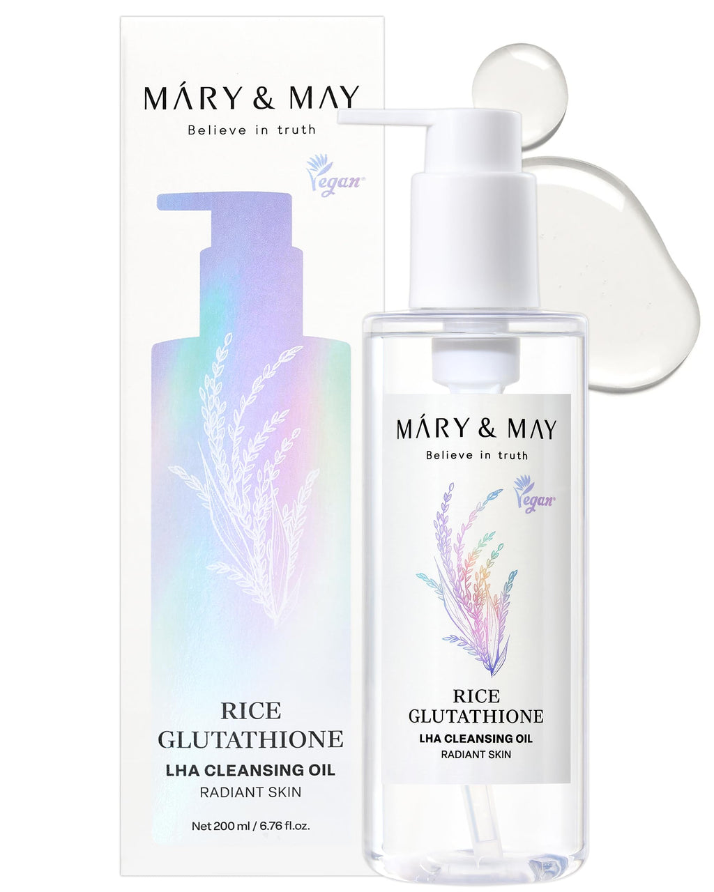 Mary&May Rice Glutathione LHA Cleansing Oil, 6.76 fl.oz