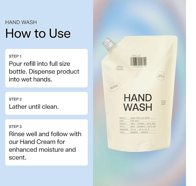 DedCool, Hand Wash Refill, Xtra Milk, Gentle Hydrating Cleanser, 16 fl oz