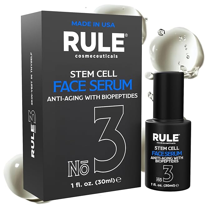 RULE COSMECEUTICALS - No.3 - Facial Serum with Biopeptides & Apple Stem Cells, Face Serums for Anti Aging, Peptide Serum as Skin Toner and Dark Spot Remover for Face, 30 mL