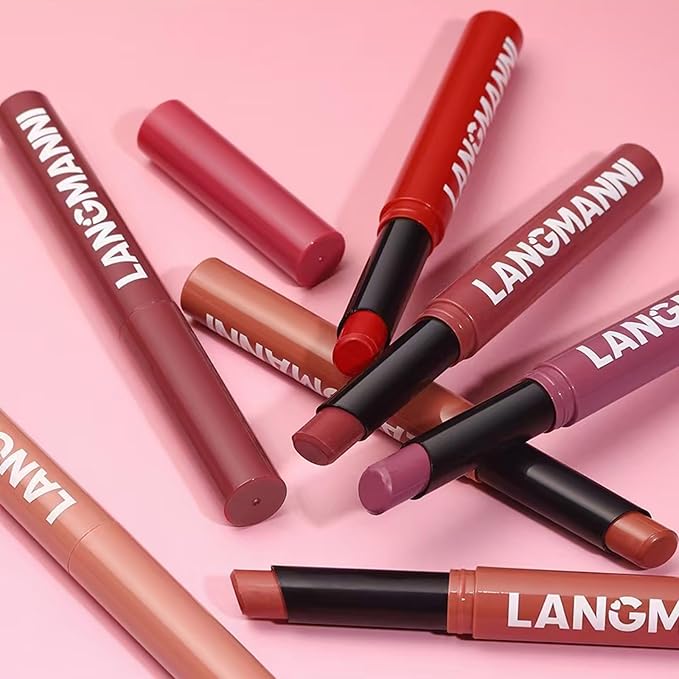 TWLBXMG Matte Lipstick Single, Long Lasting Waterproof Velvet Lipsticks, High Pigment Non-Stick Cup Not Fade Lipstick for Women，Quick Makeup Lightweight Portable # 12