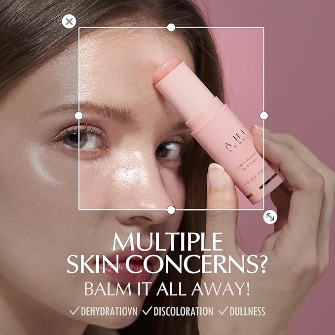 KAHI Wrinkle Bounce Multi Balm - DUO EDITION | All-in-One Hydrating Balm Eye Cream Make Up Base & Moisture Stick | Daily Moisturizer Stick with Salmon-derived sodium DNA (0.32 oz - Pack of 2)