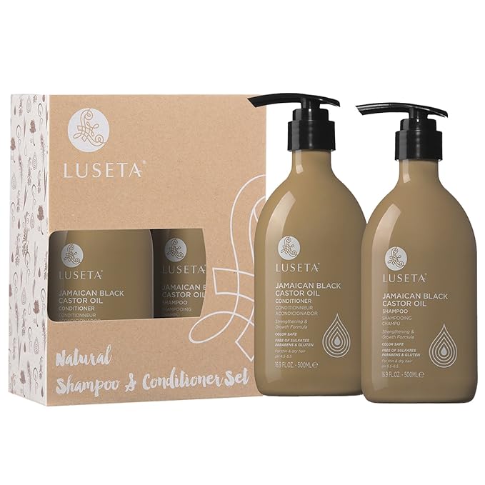 Luseta Castor Oil Shampoo and Conditioner Set for Thinning Hair
