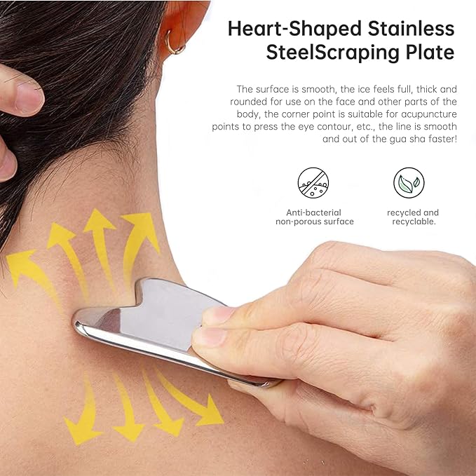 CUTELIILI Stainless Steel Gua Sha - Metal Gua Sha, Gua Sha Facial Tools