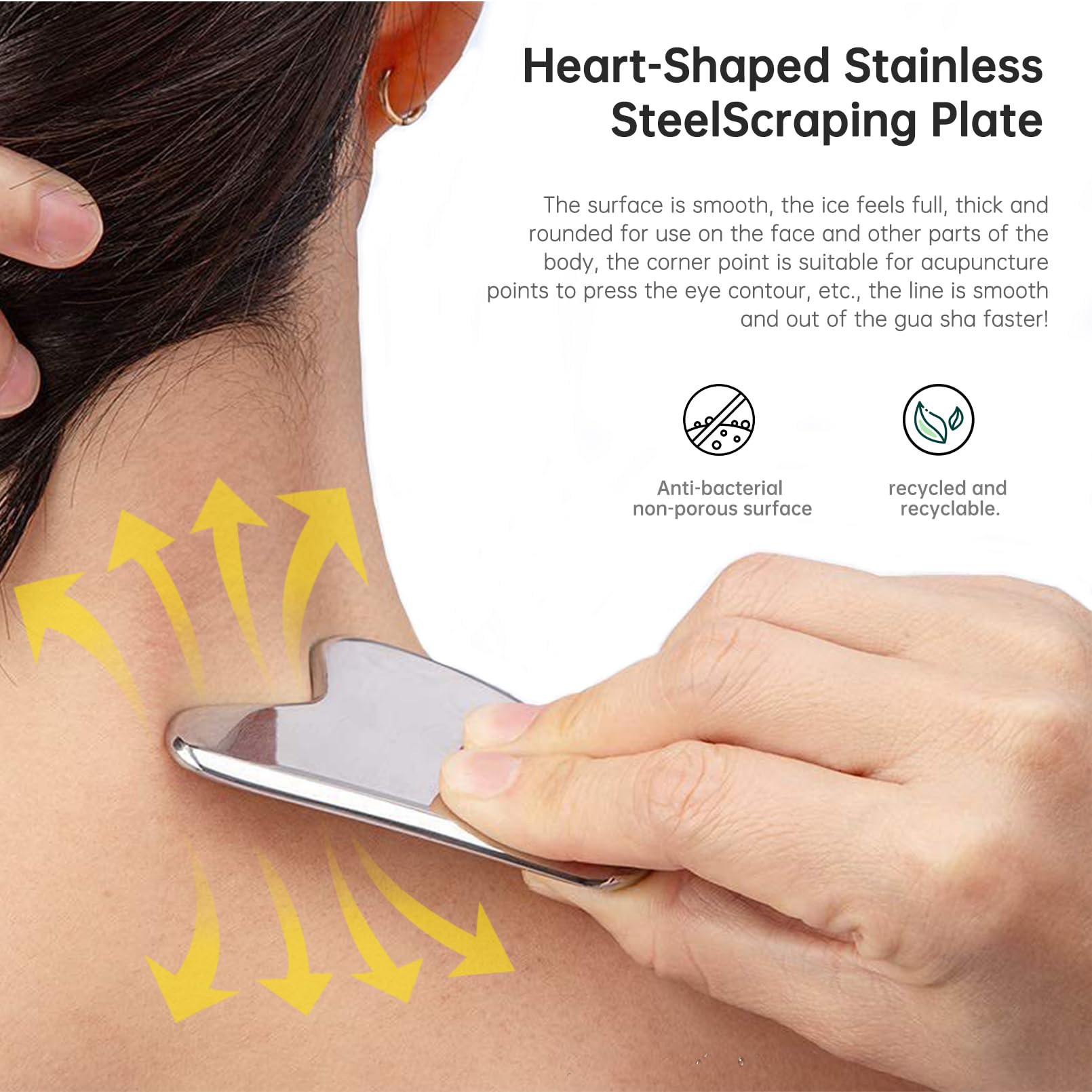 CUTELIILI Stainless Steel Gua Sha - Metal Gua Sha, Gua Sha Facial Tools