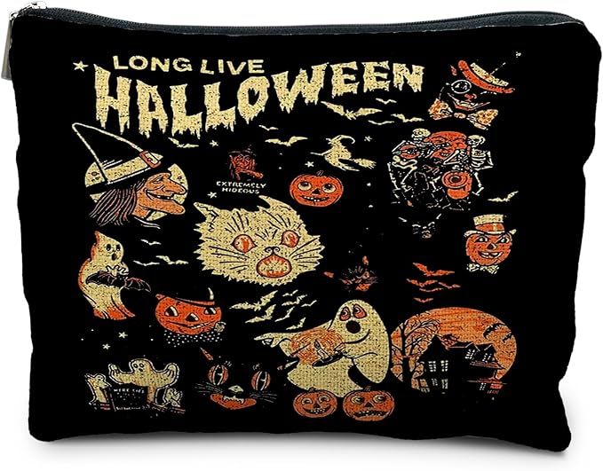 RYYCDOI Halloween Witch Makeup Bag, Halloween Gifts for Women, Witchy Gifts for Women, Witch Stuff, Long Live Halloween Makeup Pouch
