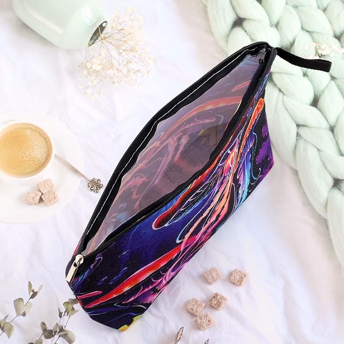 Pebarmnt Cute Animal Lovers Gifts Tropical Jellyfish Cosmetic Bag Makeup Pouch with Zipper (jellyfish)