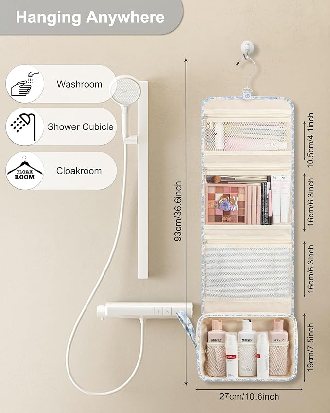 Relavel Hanging Toiletry Bag, Travel Toiletries Bag with Hanging Hook