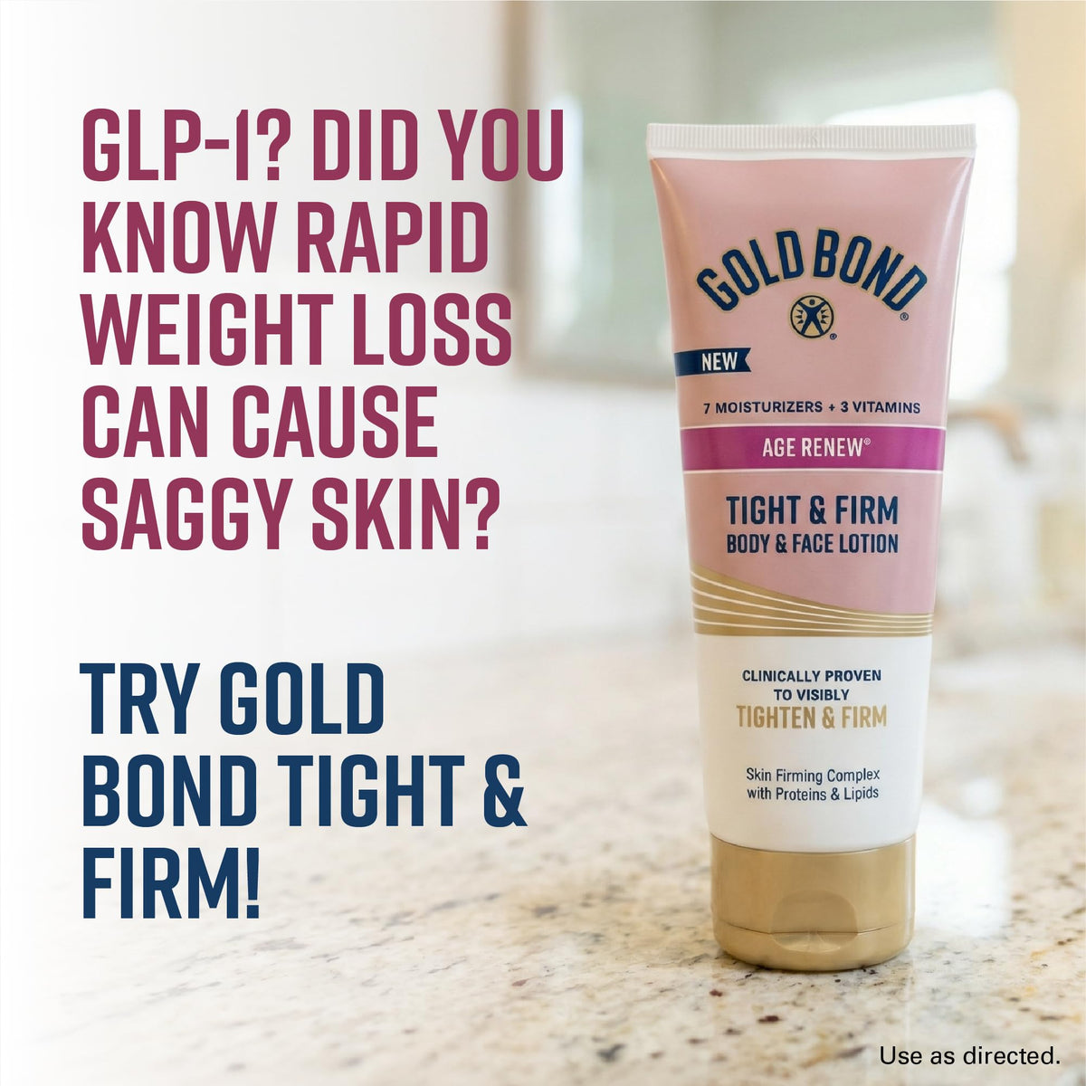 Gold Bond Age Renew Tight & Firm Body & Face Lotion, Aging, Dry Skin Lotion