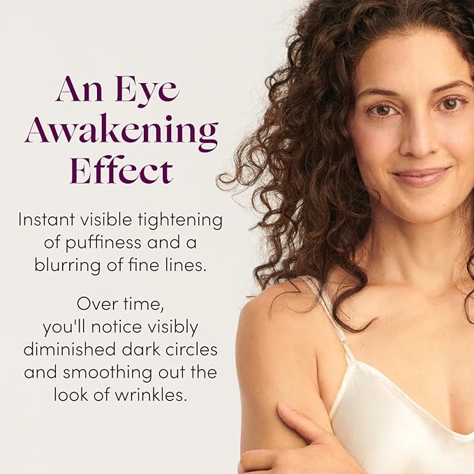 Womaness Eye Opener Under Eye Cream for Puffiness - Fine Lines and Dark Circles - Anti-Aging Treatment with Hyaluronic Acid, Bakuchiol Retinol Alternative and Cooling Applicator - 15ml