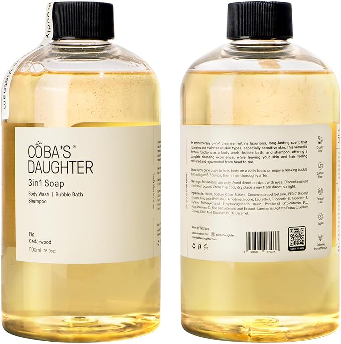 COBA'S DAUGHTER 3-in-1 Soap | Bubble Bath, Body Wash & Hand Wash 16.9oz