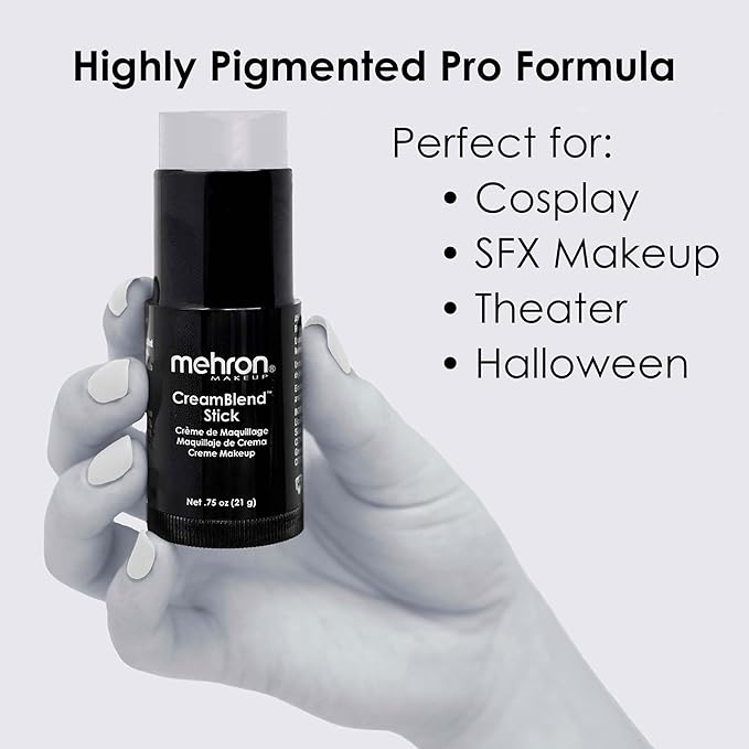 Mehron Makeup CreamBlend Stick (0.75 Ounce) (LIGHT GREY) | Made in the USA
