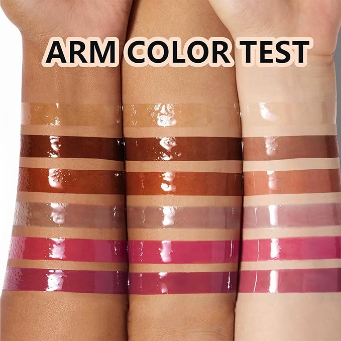 Metfdlaig Super Lustrous Lip Oil, Non-Sticky, Hydrating, Hypoallergenic, Waterproof, High Shine Finish (06# Deep Berry)