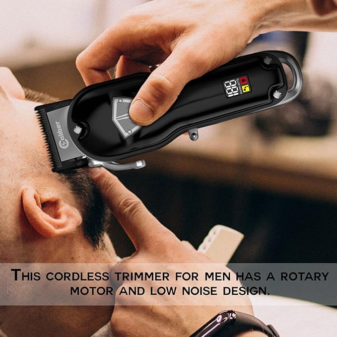 Caliber.44 Magnum FMJ rdless Clipper Kit - Professional Mens Clippers for Hair, Beard and Muache - Rechargeable Grooming Electric Razor – Bundled with Caliber No Slip Clipper Grips,4 Piece Set