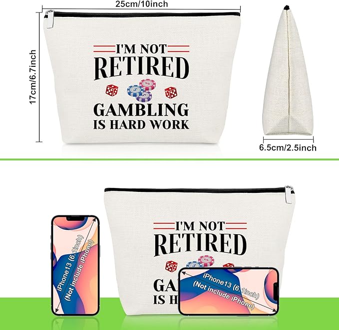 Gevody Gambler Gifts for Women Casino Makeup Bag Casino Lover Gifts Gambler Lover Gift Retirement Gambling Gift Cosmetic Bag for Slot Machine Birthday Christmas Thank You Present Travel Pouch