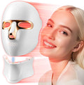Red Light Therapy Mask for Wrinkles & Mild to Moderate Inflammatory Acne, Cordless Rechargeable Multi-Wavelength LED Facial Skincare Device for Home & Outdoor Use