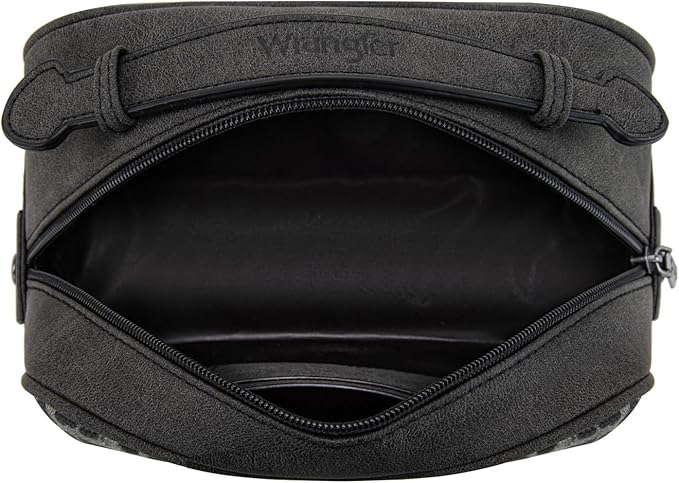 Montana West Wrangler Makeup Bag Western Travel Toiletry Bag for Women Small Cosmetic Bag Make Up Pouch Portable Organizer for Toiletries Accessories, Travel Essentials,Leopard,WG-MB-2211-1901-LP-BK