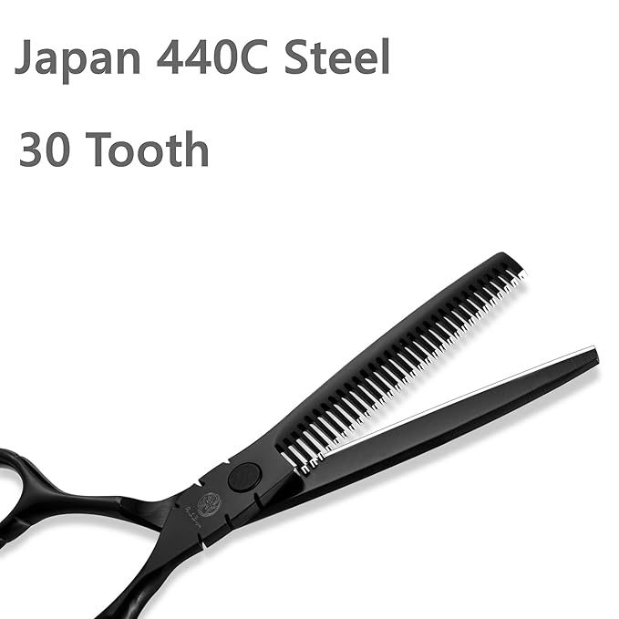 Purple Dragon 6 inch Hair Cutting Shears Set with Bag for Barbers - Black