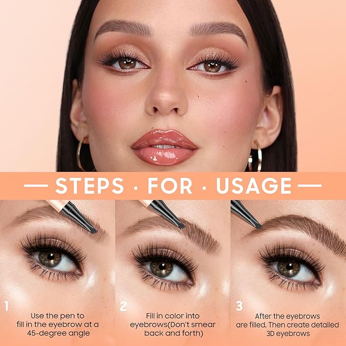 Upgraded 3D Liquid Eye Brow Microblading Pencil Waterproof (Dark Brown)
