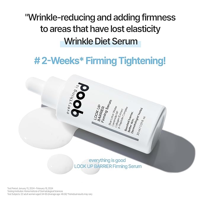 everything is good LOOK UP BARRIER Firming Serum for Face, Wrinkle & Elasticity Care, Peptide, Collagen & Ceramide, Hydrating Korean Skincare