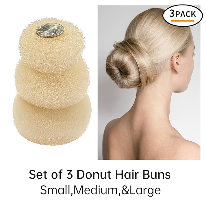 TsMADDTs Donut Bun Maker, Hair Bun Maker Set for Ballet Styling, Washable