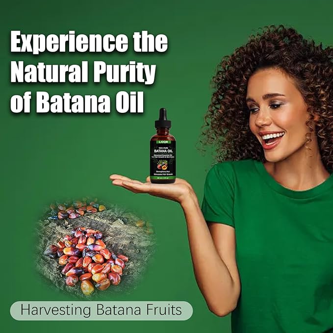 Batana Hair Growth Oil – Cold Pressed Hair Thickening & Strengthening Oil with Rosemary & Castor Oil – Scalp Treatment for Dry, Damaged & Thinning Hair, Men & Women