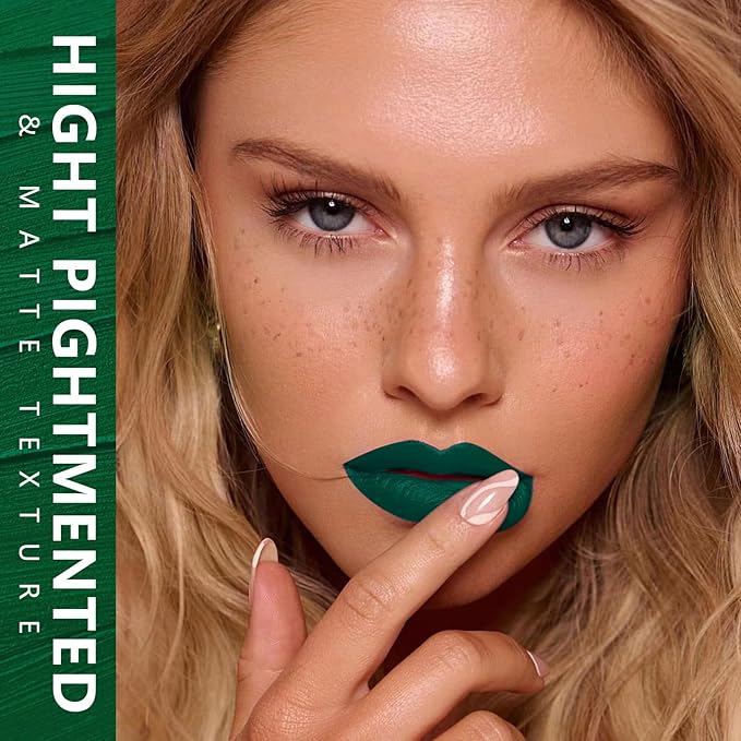 MAKI YIKA Green Lipstick Matte Liquid for Women Color Stay Long Lasting Lipsticks
