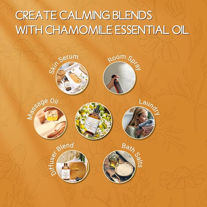 LOTUSJOY Chamomile Essential Oil for Skin Body Hair Diffuser, 4 Oz