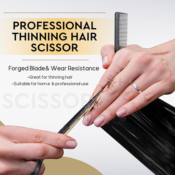 JASON Hair Cutting Scissors Set - 6" Professional 10-Piece Haircut Shears