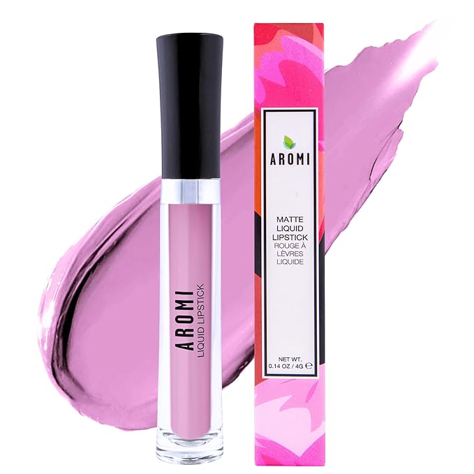 Aromi Light Pink Matte Liquid Lipstick, Blue Undertones (Ballet Slipper)