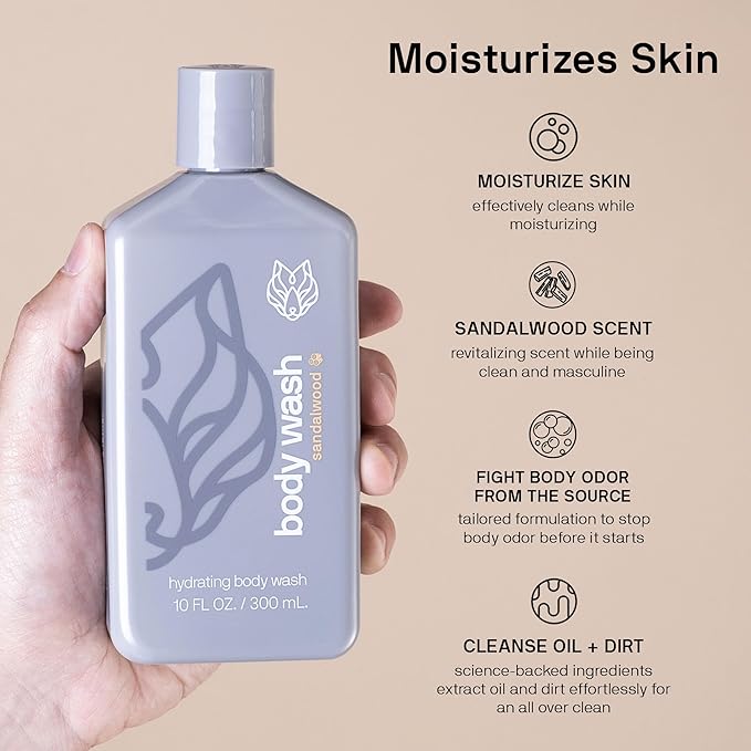 Black Wolf Moisturizing Body Wash & Charcoal Face Wash Skin Care Set