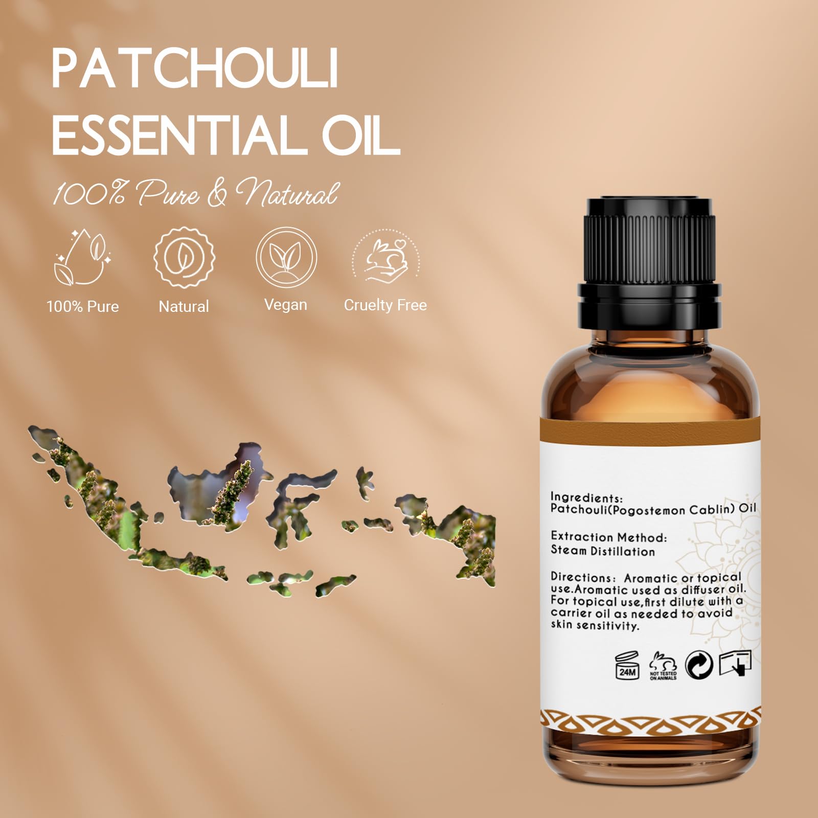 LOTUSJOY Patchouli Essential Oil for Skin Hair Diffuser, 1 Oz