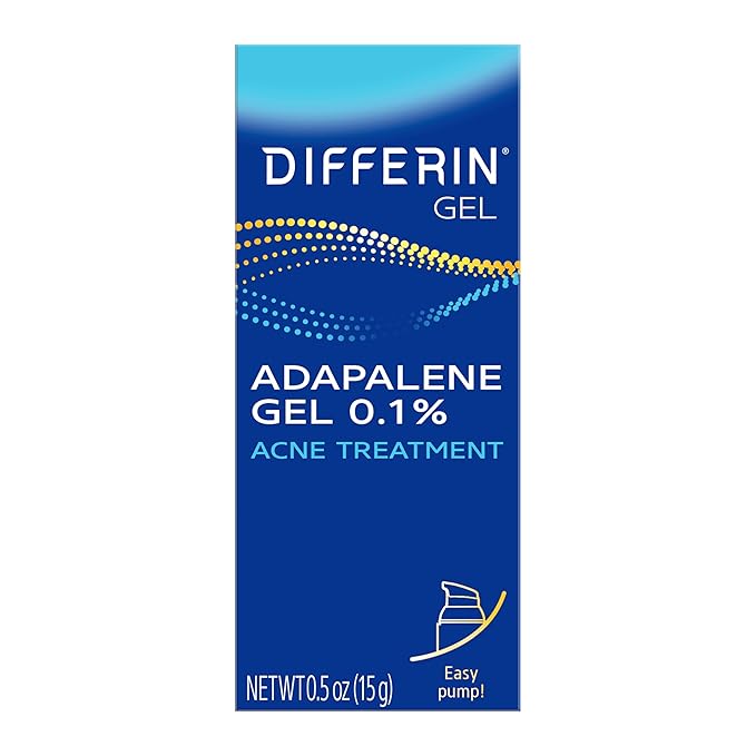 Differin Acne Retinoid Treatment Gel, 0.1% Adapalene, 15g Pump