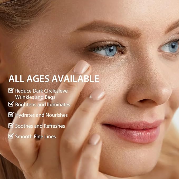 Soulight 5% Caffeine Eye Serum Anti Aging, Eye Cream Reduce Dark Circles, Puffiness, Fine Lines, Wrinkles, Hyaluronic Acid Niacinamide Eye Moisturizer with 360° Massage Ball, Eye Balm for Men & Women