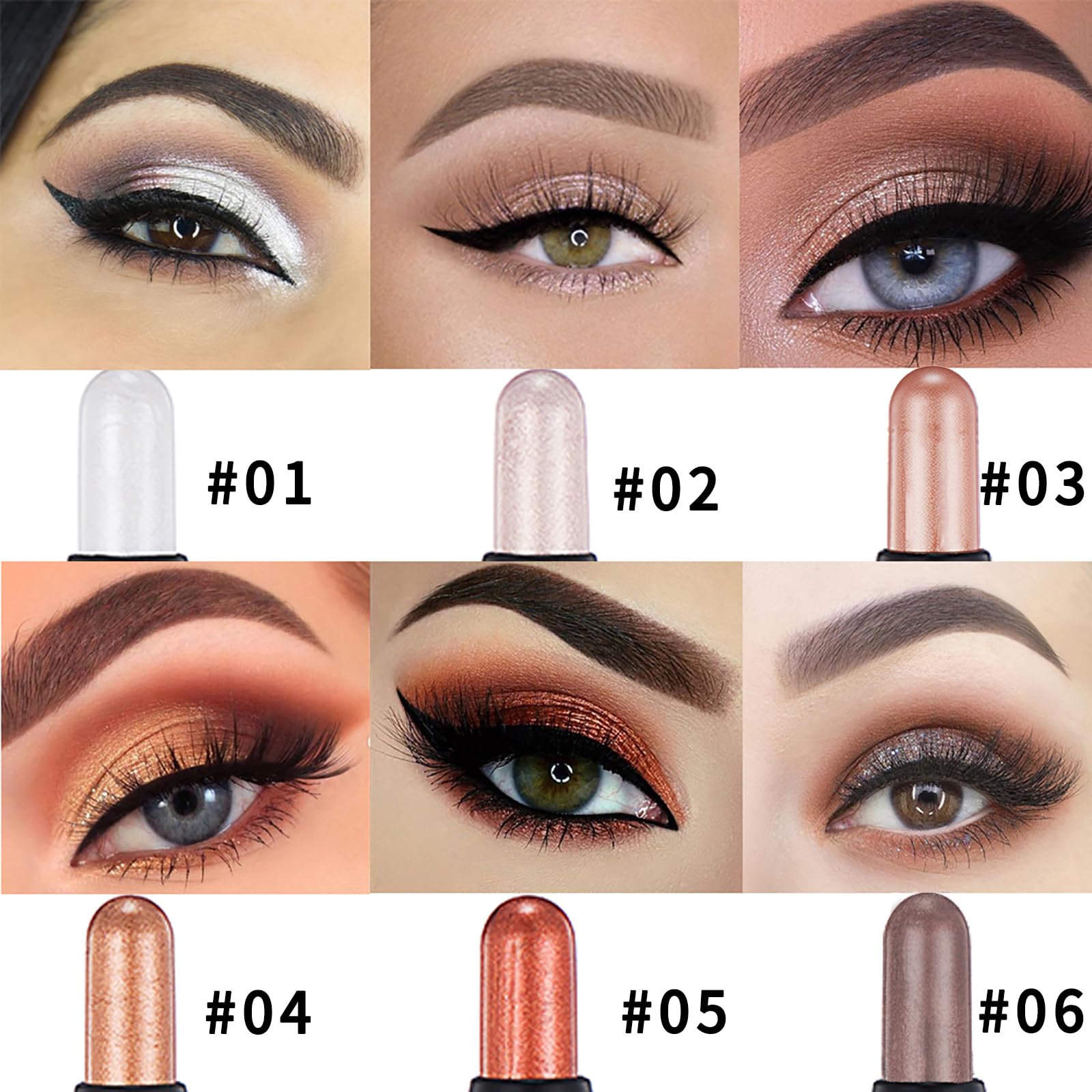 Melsintern Rose Pink Dual Ended Eyeshadow Stick 12 Colors Matte and Shimmer Waterproof Long Lasting Creamy Eyeshadow Pencil for Smokey Eye Natural Everyday Makeup