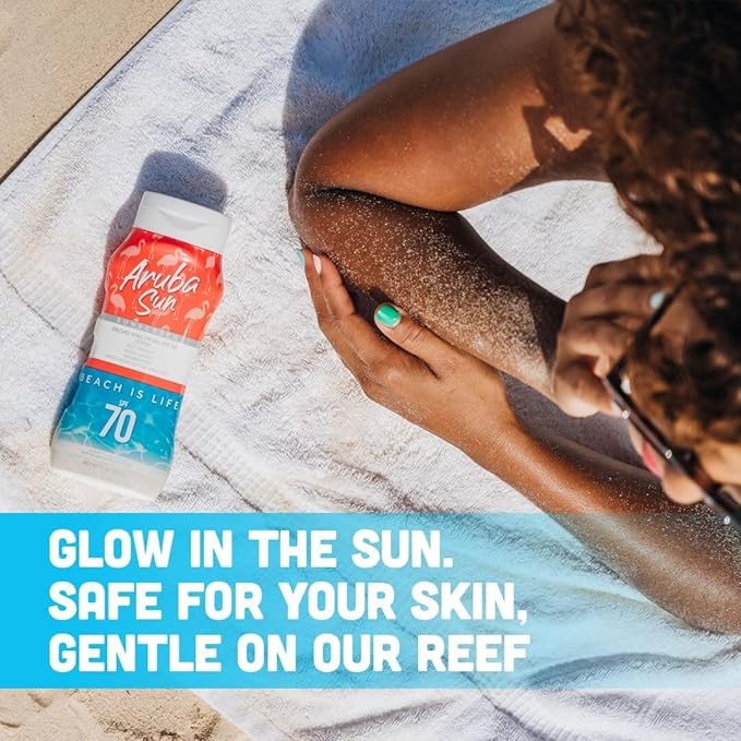 SPF 70 Sunscreen Lotion 16oz 2-Pack - Reef Act Compliant no 67 Octinoxate & Oxybenzone Free - Sun Screen Broad Spectrum UVA/UVB - Sunscreen Waterproof and Non-Greasy