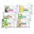 Epielle Makeup Remover Wipes, Remove Waterproof Mascara, Gentle Daily Facial Cleanser Towelettes with Collagen, Tea Tree & Aloe Vera, Stocking Stuffers, 30 Count (Pack of 6)