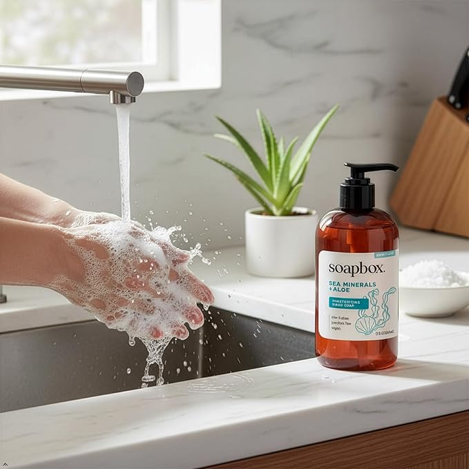 Soapbox Sea Minerals & Aloe Liquid Hand Soap - Moisturizing Hand Wash - 3pk