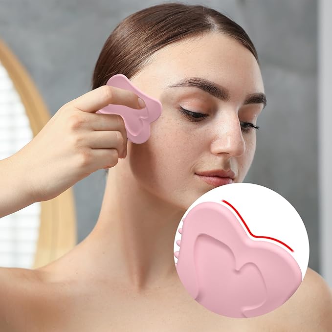 Lymphatic Contour face Brush,Upgrade Lymphatic Drainage Brush，Silicone Facial Body Brush - Lymphatic Drainage Massager for Face, Neck Lifting, Gua Sha Beauty Tool to Shape & Radiant Skin (Purple)