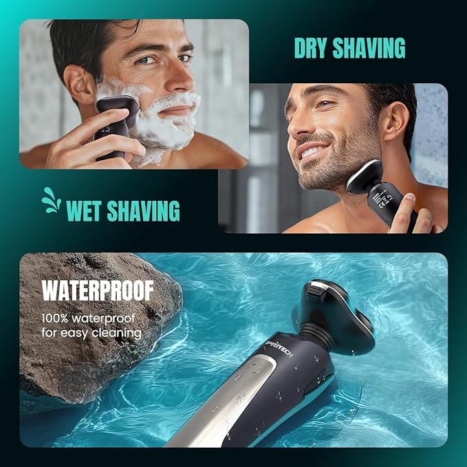 PRITECH Electric Razor for Men Rotary Electric Shavers for Men Cordless